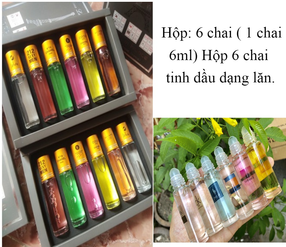 Sét 6 chai mẫu thử nước hoa 6ml - Set 6 chai nước hoa mini - Quà tặng-Set 6 Chai Nước Hoa - Combo 6 lọ nước hoa - dụng cụ làm đẹp - quà tặng tình yêu - nước hoa thơm lâu - nước hoa cao cấp - nước hoa nam nữ cao cấp 6