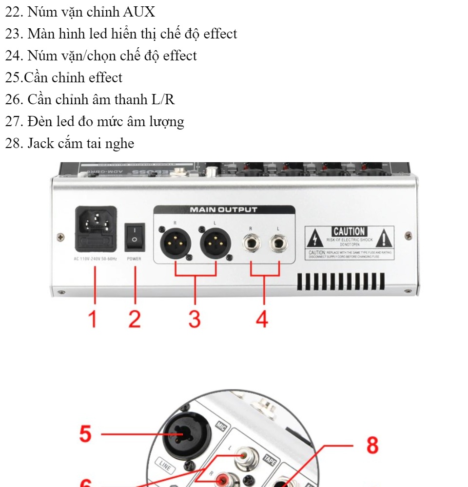 Trọn Bộ Dàn Karaoke Bàn trộn âm thanh - Mixer Max 11 - 6 kênh