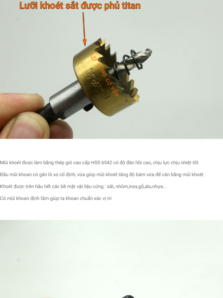 Mũi khoan khoét lỗ sắt các cỡ 16-30mm