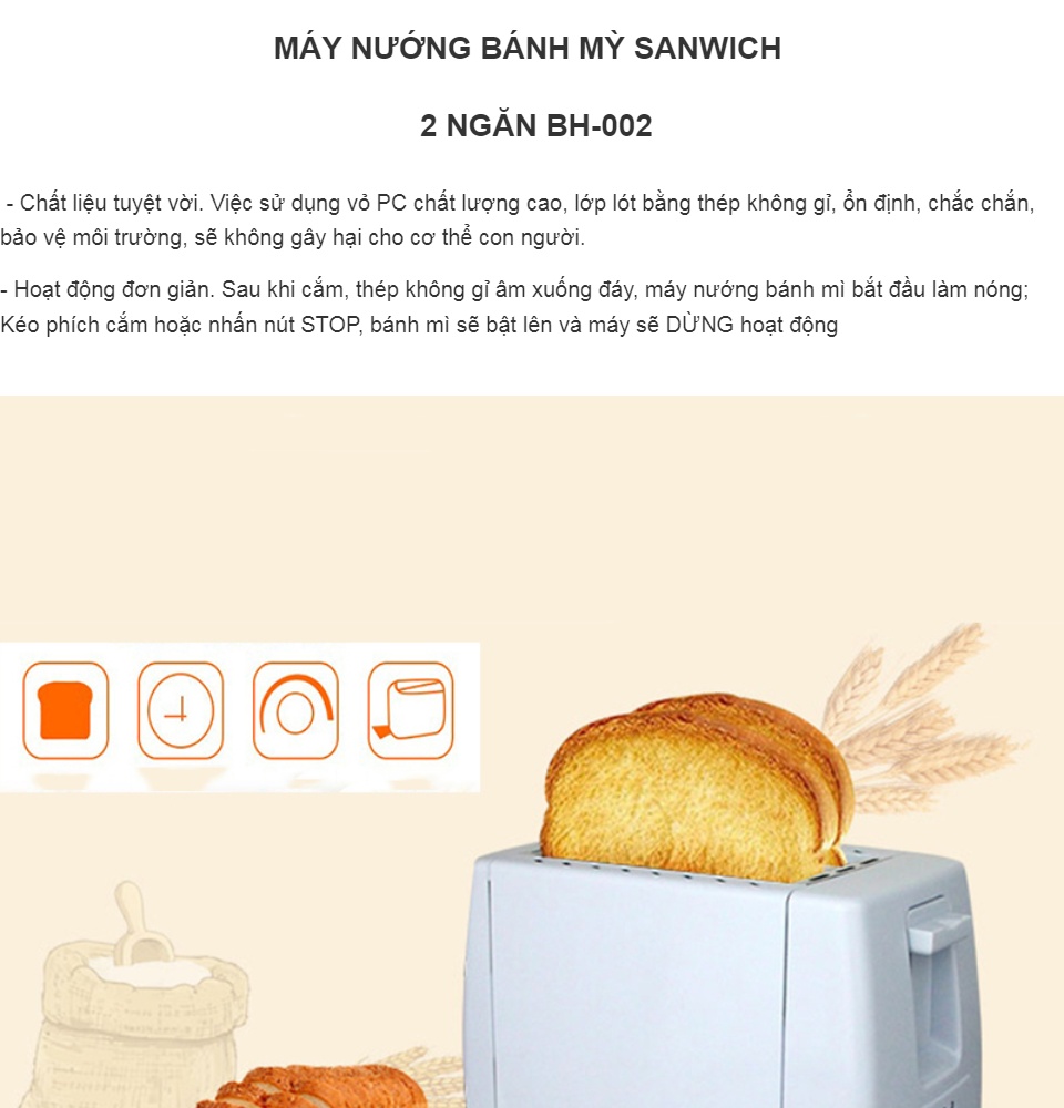 Máy nướng bánh mì sanwich máy nướng bánh mỳ 2 ngăn tiện lợi chuyên dụng