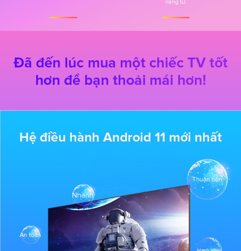 SMART TV FHD Coocaa 43 inch-Android 11 TV-Wifi-viền mỏng-Model 43S7G 2 years warranty Tặng 24 tháng Clip TV