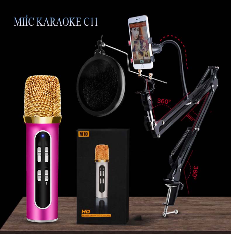 Bộ mic thu âm livestream cực chất C11 cho giới trẻ Micro Karaoke Livestream cực