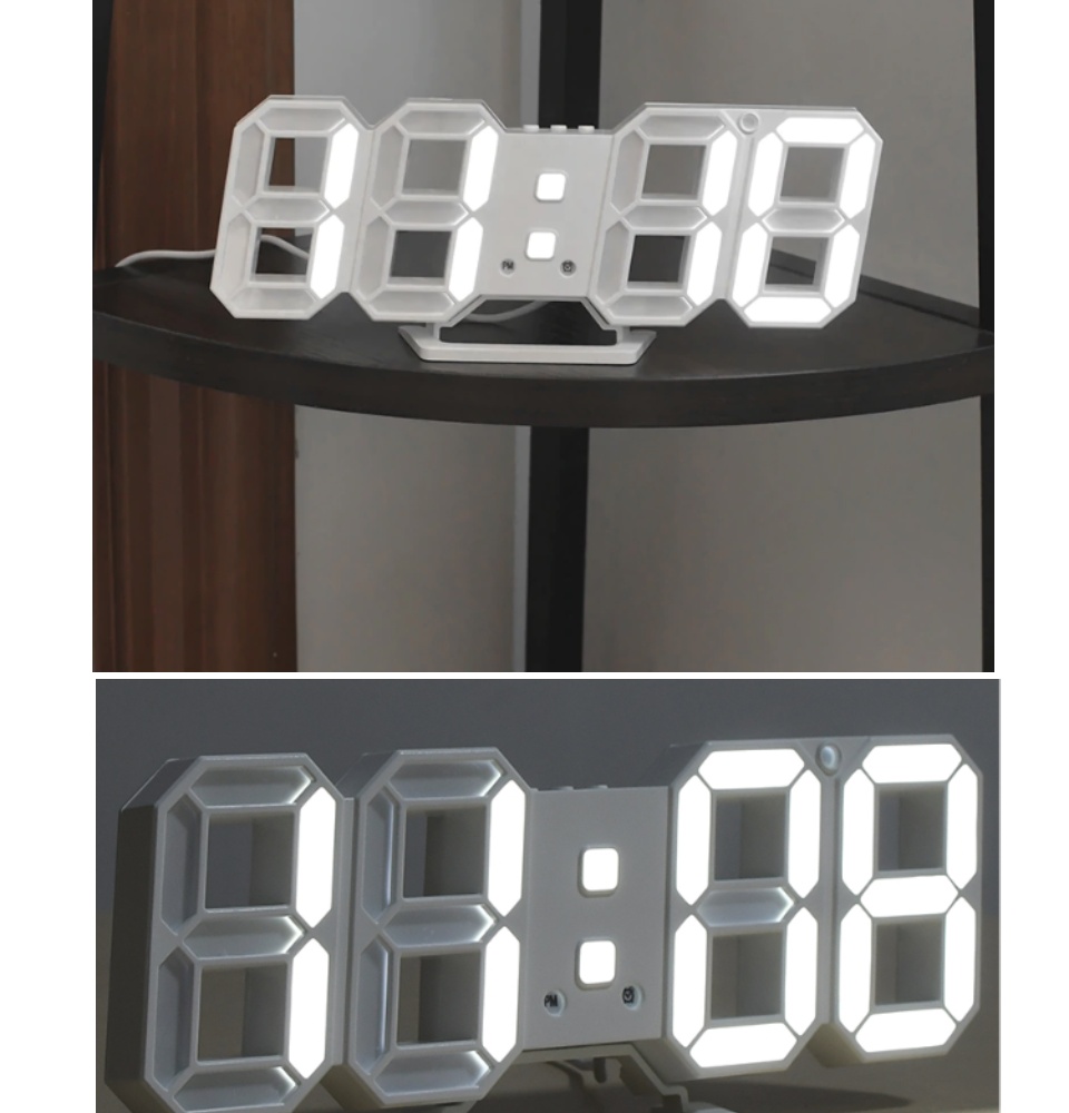 đồng hồ điện tử 3d để bàn hoặc treo tường - báo thức & đo nhiệt độ - tn828 20