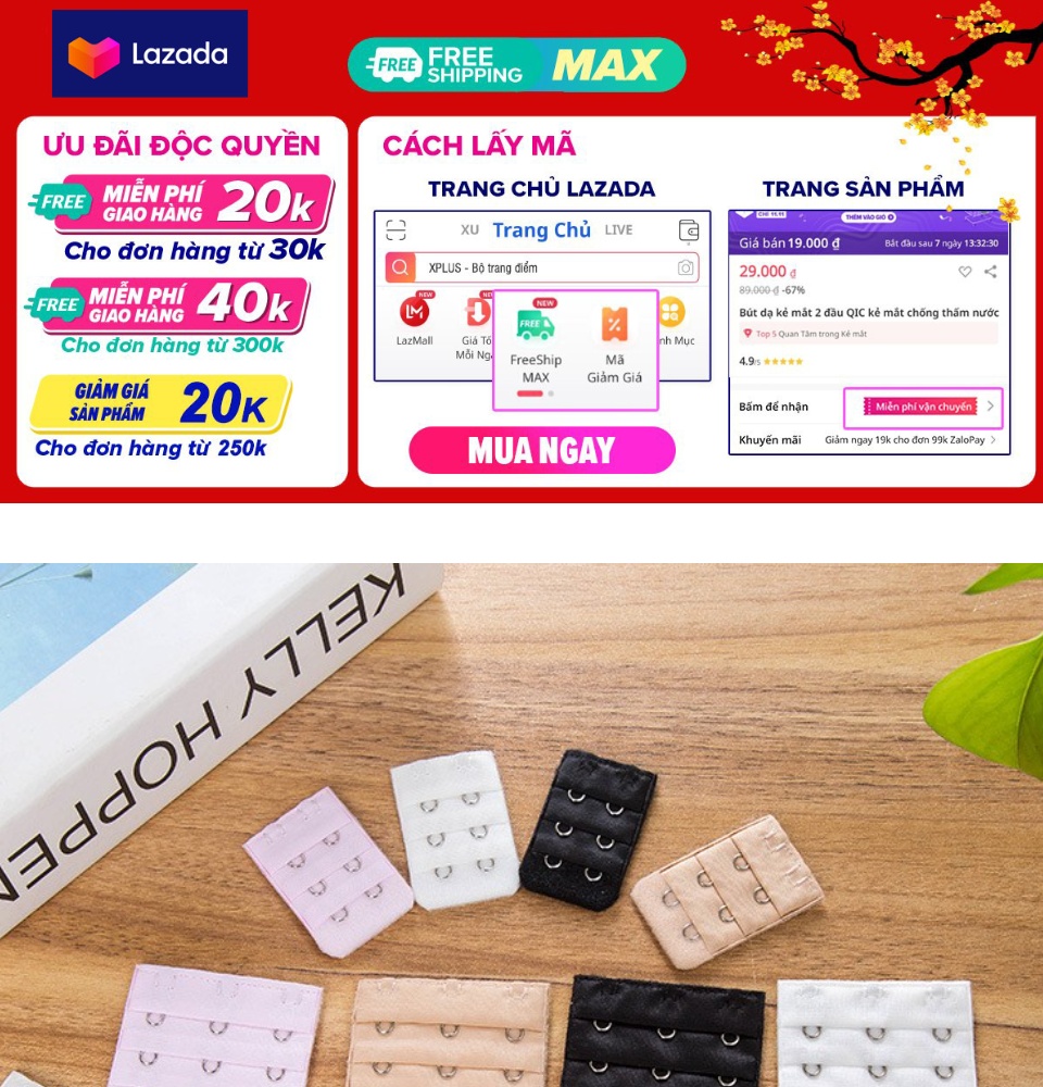 Miếng nối áo ngực, Móc nối áo ngực tăng kích cỡ vòng dây áo ngực - Shop đồ lót xinh 1