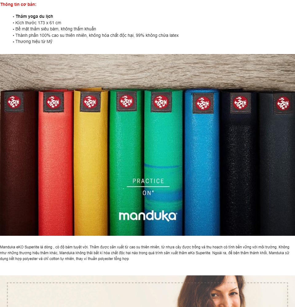 Thảm yoga du lịch Manduka – eKO SuperLite 1.5mm