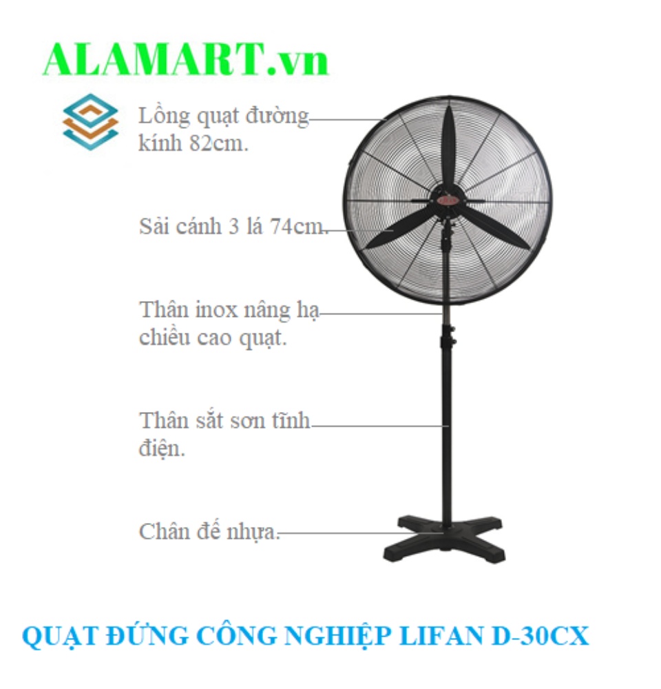 QUẠT ĐỨNG CÔNG NGHIỆP LIFAN Đ-30CX