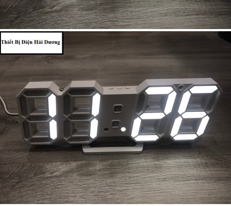 đồng hồ điện tử 3d để bàn hoặc treo tường - báo thức & đo nhiệt độ - tn828 55