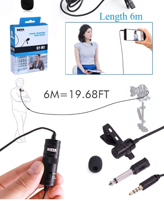 Micro thu âm đa năng Boya BY-M1 dùng cho cho điện thoại máy ảnh DSLR