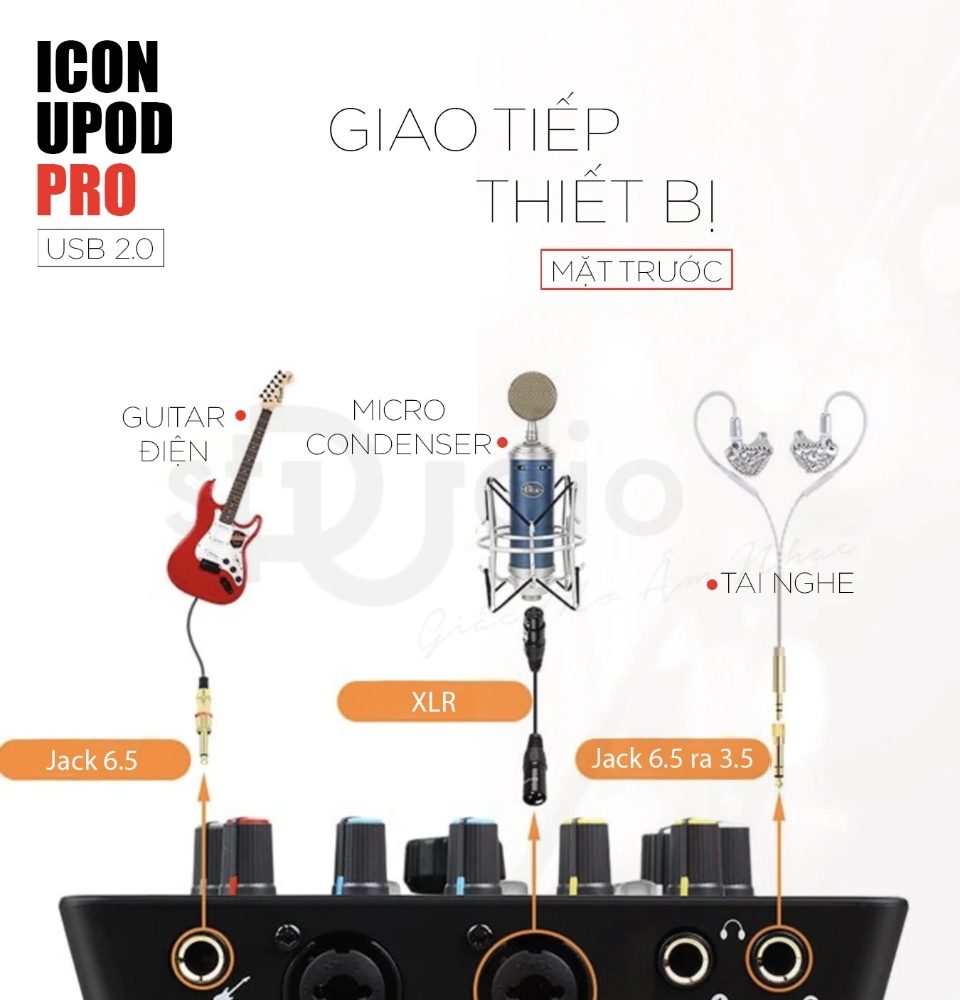 Trọn Bộ Mic Thu Âm Takstarpc K320+Sound Card Icon Upod Pro Hát Karaoke Live Stream