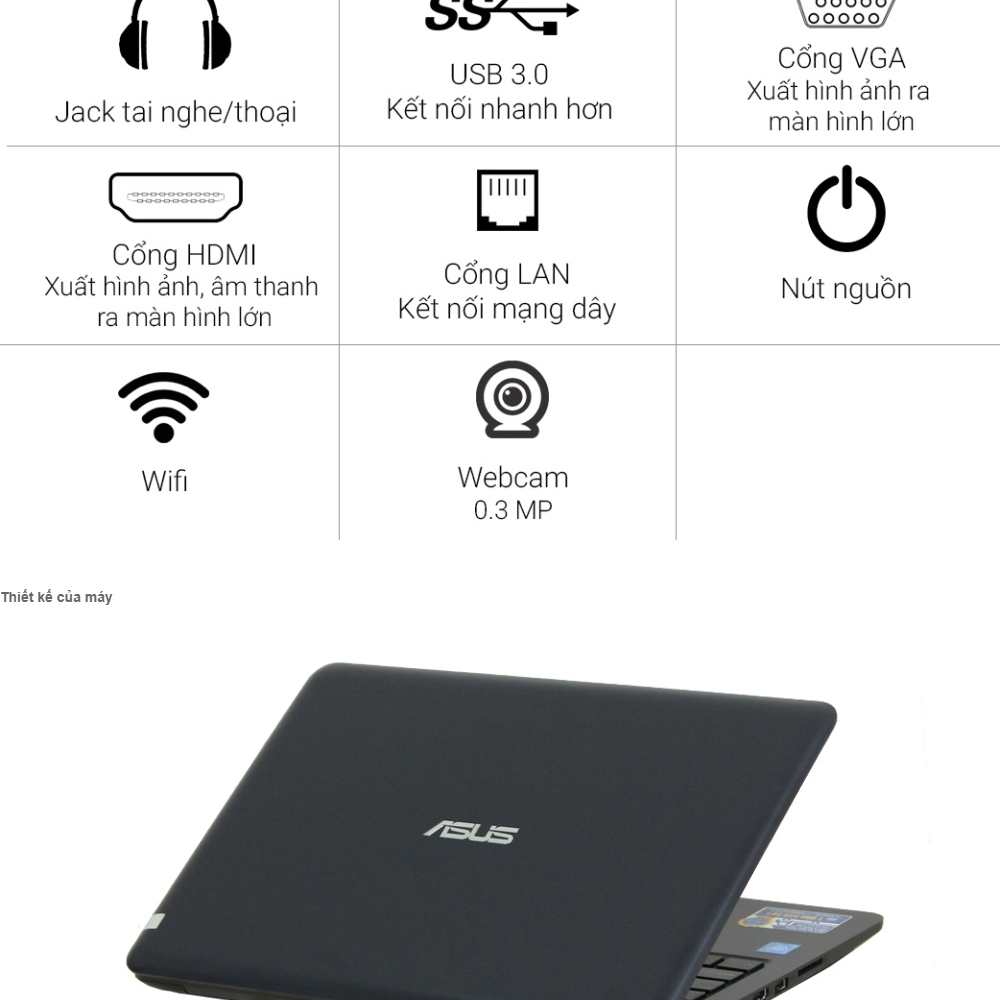 [trả góp 0%] laptop asus e402 n3050 2gb 500gb thiết kế nhỏ gọn phù hợp giải trí lướt web- hàng mới - bảo hành 12 tháng 4