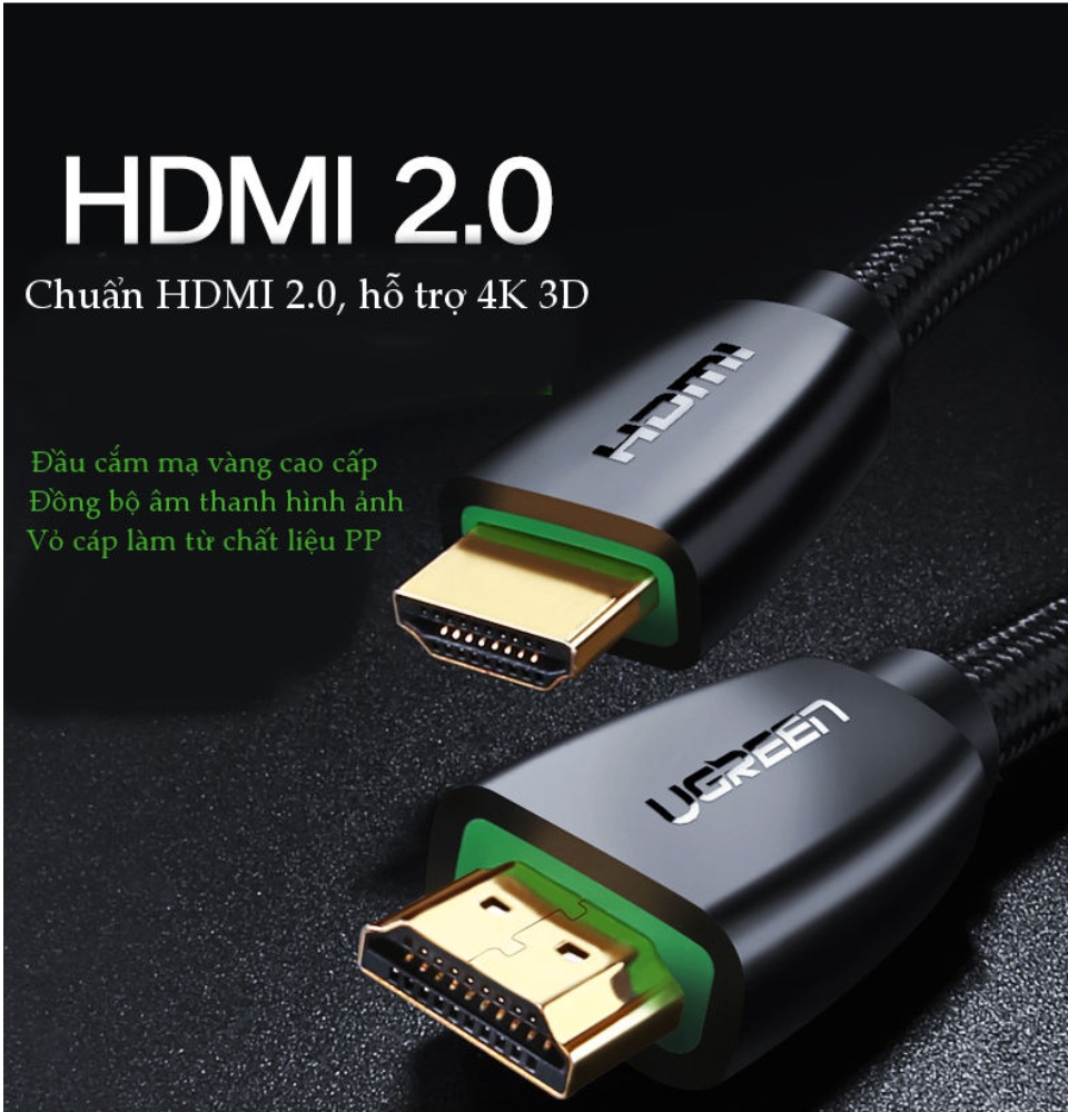 Cáp HDMI 2.0 hỗ trợ 3D, 4K dài từ 1-15m UGREEN HD118 Cáp HDMI 2.0 hỗ trợ 3D, 4K dài từ 1-15m UGREEN HD118