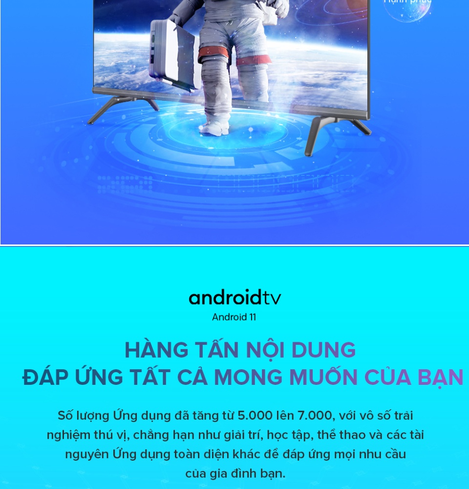 SMART TV FHD Coocaa 43 inch-Android 11 TV-Wifi-viền mỏng-Model 43S7G 2 years warranty Tặng 24 tháng Clip TV