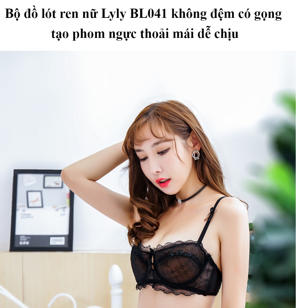 Bộ đồ lót ren nữ Lyly Allure BL041 không đệm có gọng tạo phom ngực thoải mái dễ chịu 2