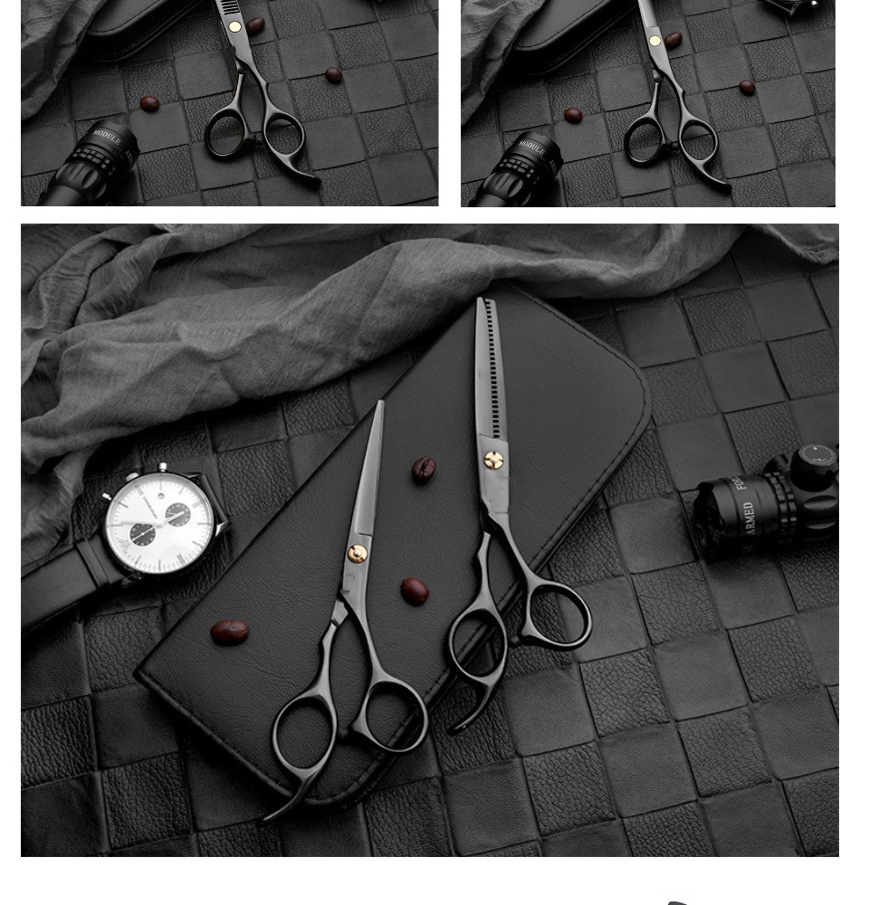 Cắt Tóc Chiếc Lá Nhọn, Bộ Đôi Kéo Cắt Tỉa Chuyên Dụng Kèm 8 Phụ Kiện, tóc cắt layer ngang vai - Combo 2 kéo cắt và kéo tỉa tóc + Phụ Kiện