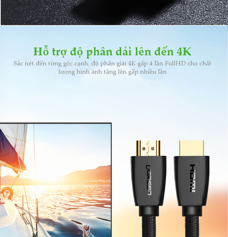 Cáp HDMI 2.0 hỗ trợ 3D, 4K dài từ 1-15m UGREEN HD118 Cáp HDMI 2.0 hỗ trợ 3D, 4K dài từ 1-15m UGREEN HD118