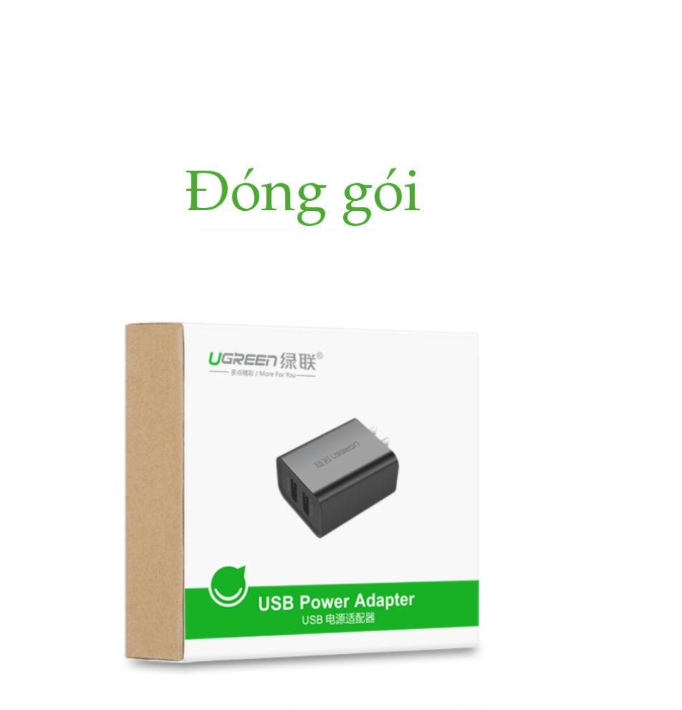Sạc 2 cổng USB-A UGREEN CD104 - Dòng sạc tối đa 3.4A (Tối đa 2.4A mỗi cổng) Sạc 2 cổng USB-A UGREEN CD104 - Dòng sạc tối đa 3.4A (Tối đa 2.4A mỗi cổng)