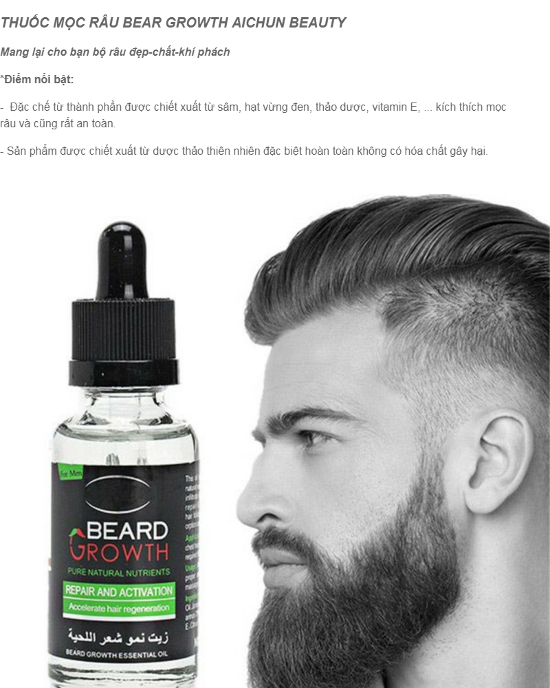 Thuốc Mọc Râu Beard Growth Aichun Beauty 30 ml – hàng Dubai
