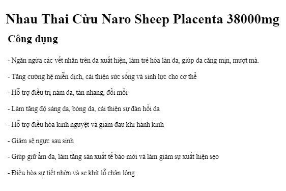 Nhau thai cừu naro sheep placenta 38000 - hộp 100 viên 1