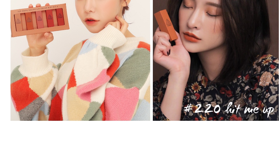 Set 5 Son môi 3Ce - Mood Recipe Lip Color Mini Kit 2 . Bộ sưu tập 5 thỏi son 3Ce Mini phiên bản mới . Hàng xách tay