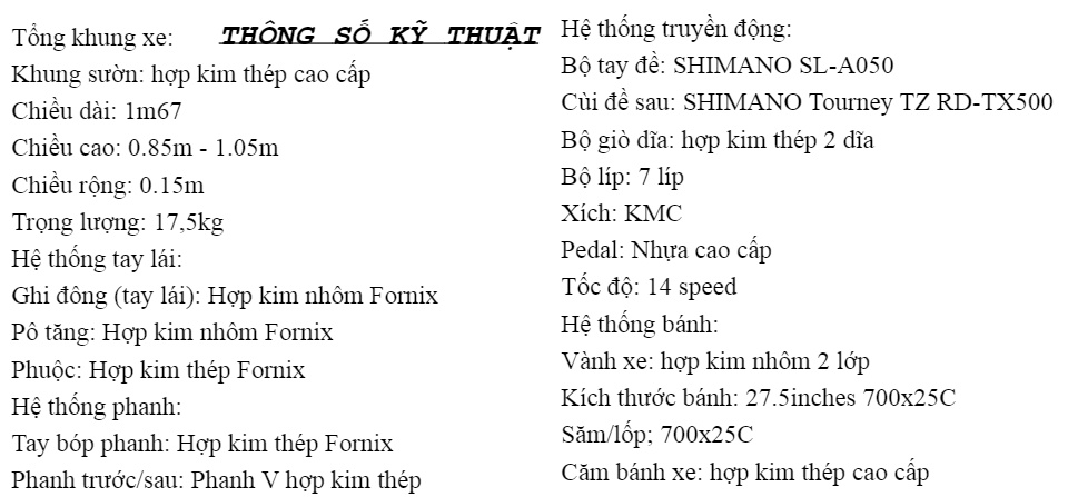 Xe đạp đua Fornix F8 Khung Sườn hợp kim thép cao cấp tay đề SHIMANO