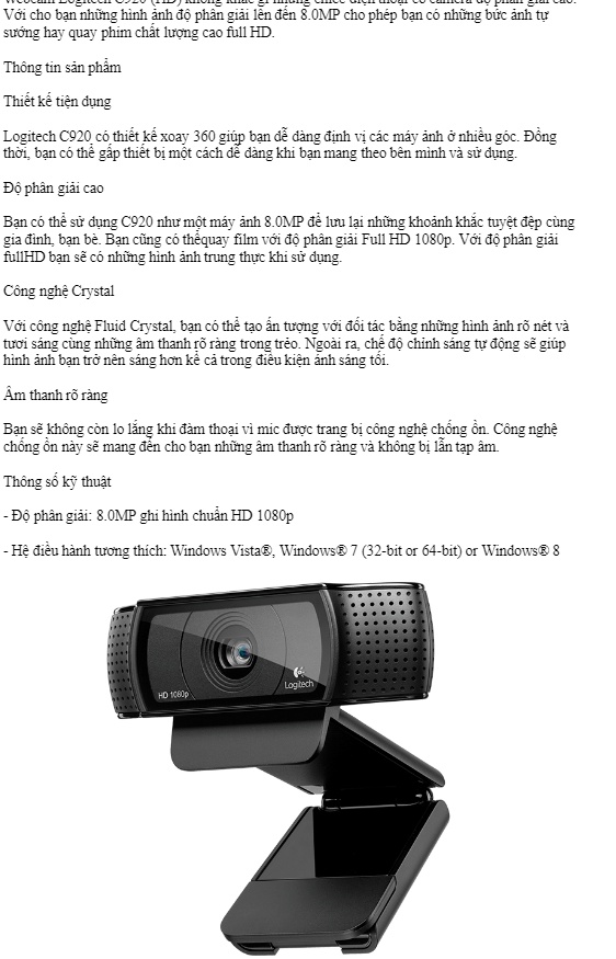 WebCam Logitec C922 PRO STREAM 2