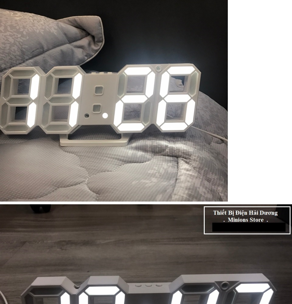 đồng hồ điện tử 3d để bàn hoặc treo tường - báo thức & đo nhiệt độ - tn828 53