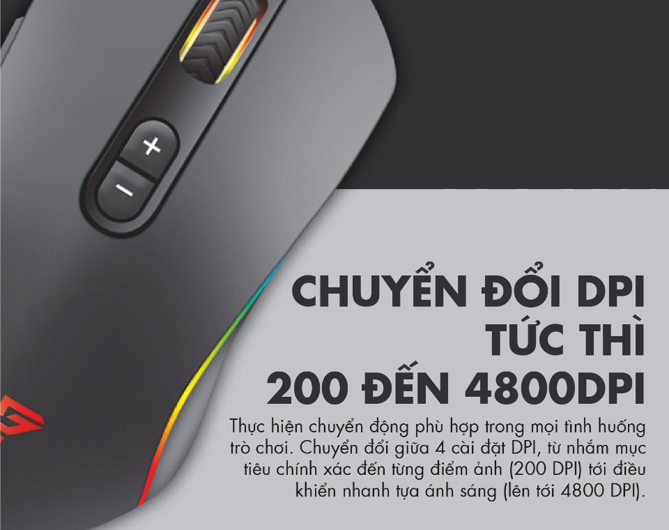 Chuột Gaming Có Dây Fantech X9 THOR 4800DPI LED RGB 168 Triệu Màu 7 Phím