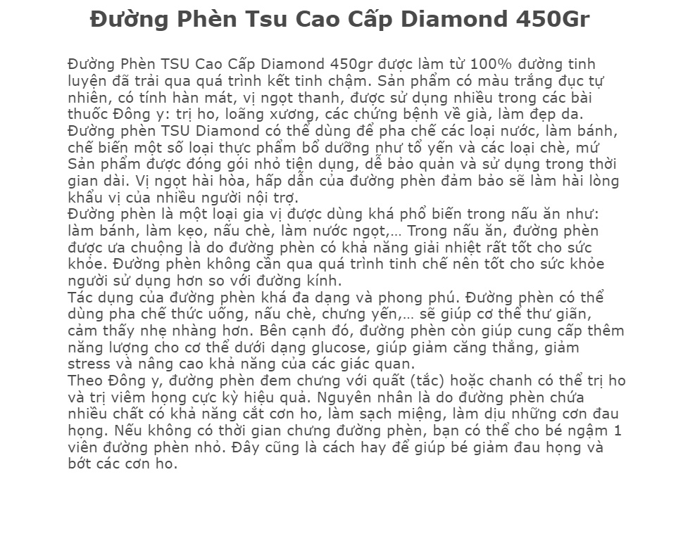 Đường Phèn Tsu Cao Cấp Diamond 450G