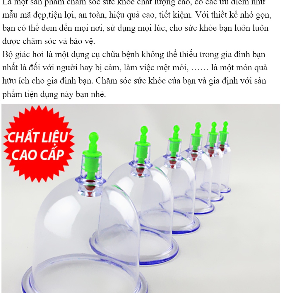 [ XẢ HÀNG ] Dụng cụ giác hơi  Cửa Hàng Bán Thiết Bị Y Tế Bộ Giác Hơi chân không - Bộ Dụng Cụ Giác Hơi 12 Ly Không Dùng Lửa Duy Thành Giác Hơi Ngay Tại Nhà Tiện Lợi