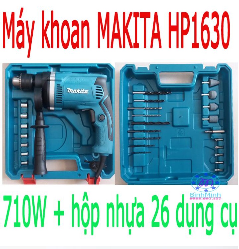 Máy khoan Makita HP1630 - 710W kèm phụ kiện Máy Khoan Makita Hp1630 Giảm Giá