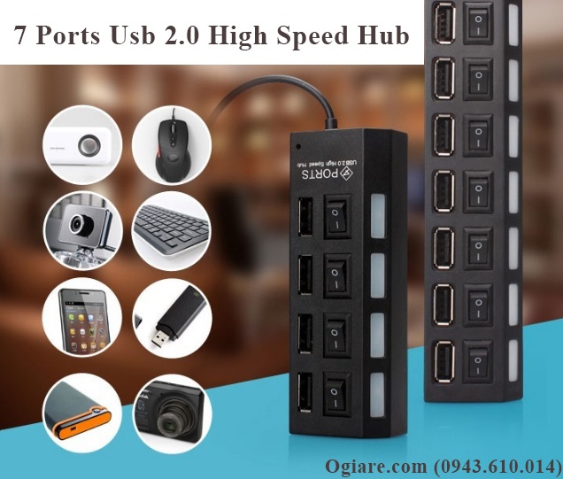 Hub 7 Cổng hình ổ điện