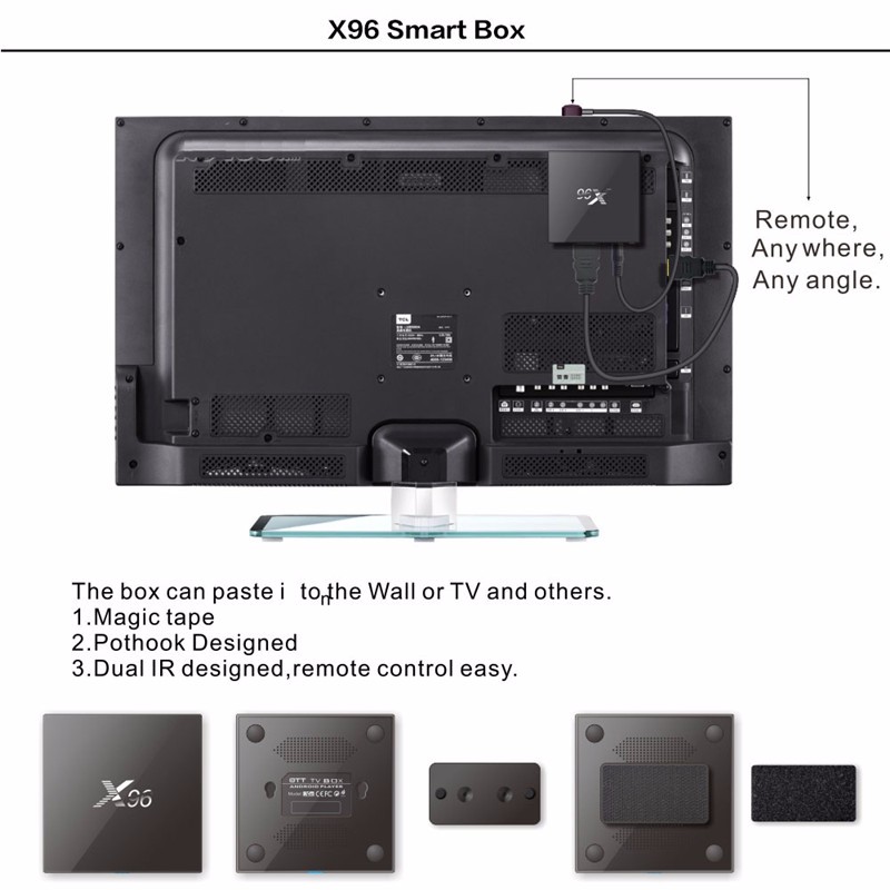 2016 ott tv box firmware X96 S905x 1G 8G Quad core Kodi16.0 android 6.0 set top box in stock