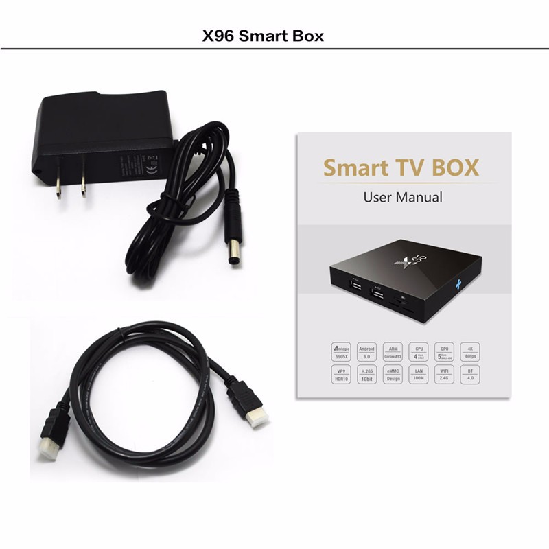 2016 ott tv box firmware X96 S905x 1G 8G Quad core Kodi16.0 android 6.0 set top box in stock