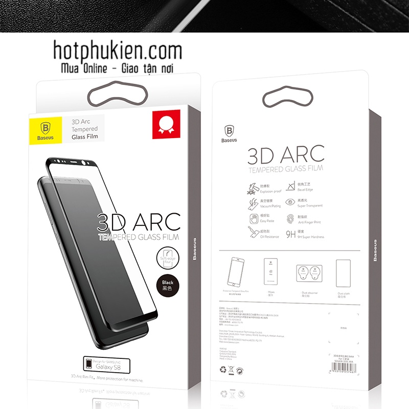Cường lực Samsung Galaxy S8 / S8 PlusBaseus 3D Arc cao cấp full màn hình