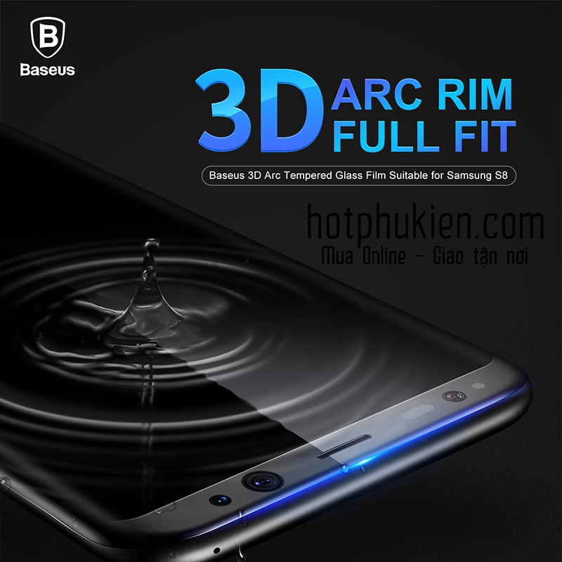Cường lực Samsung Galaxy S8 / S8 PlusBaseus 3D Arc cao cấp full màn hình