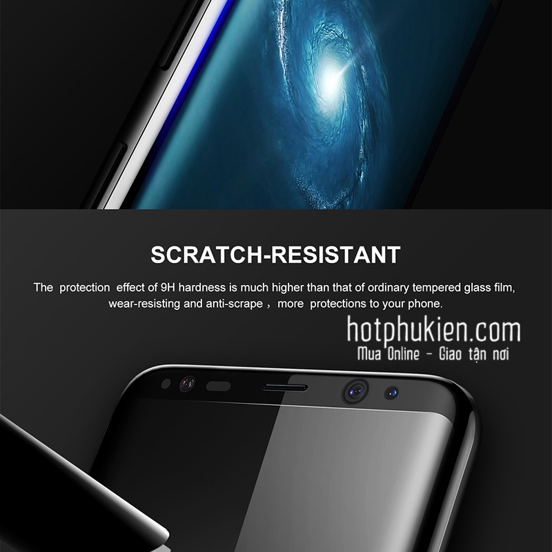 Cường lực Samsung Galaxy S8 / S8 PlusBaseus 3D Arc cao cấp full màn hình