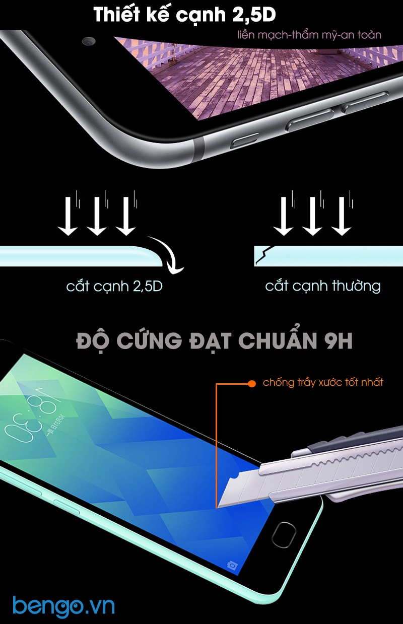Dán màn hình cường lực Meizu M5 Note
