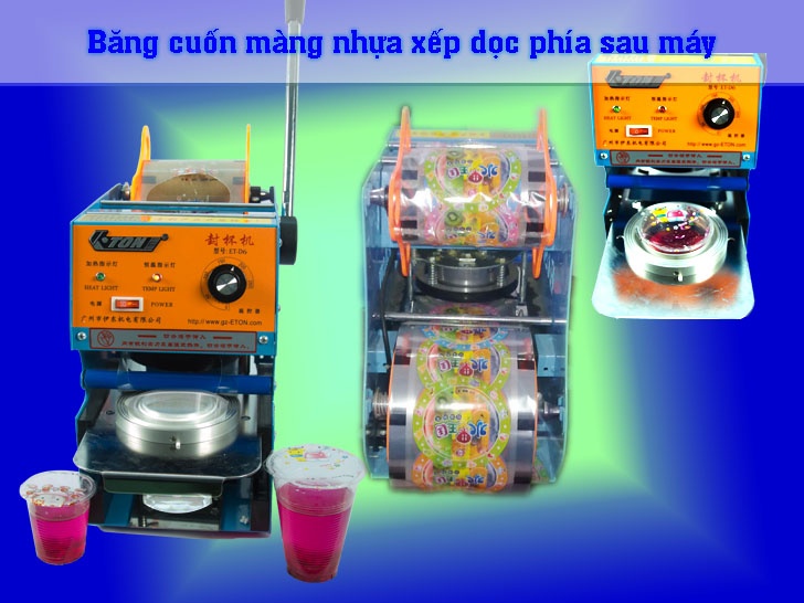 phía sau máy dán miệng ly D-6