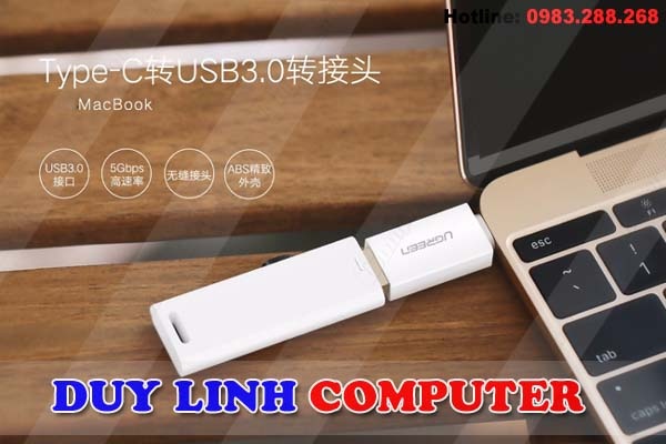 Đầu chuyển Type-C to USB 3.0 Ugreen chính hãng (Model: 30155)