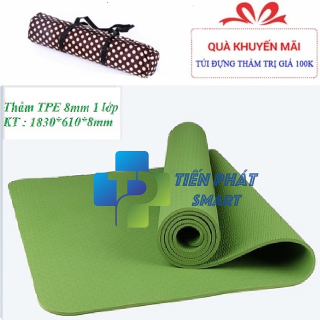 Thảm Yoga TPE 8mm đúc 1 lớp Eco~Friendly Đài Loan