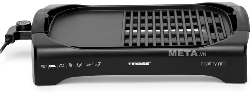 Vỉ nướng điện để bàn Tiross TS968 có thể tháo rời đầu cắm, tiện cho việc vệ sinh.