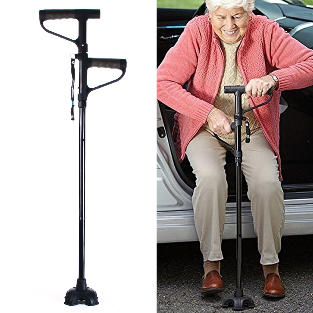 My Get Up and Go Cane Fold 5 Height Adjustments Second Handle Helps You Get Out Of Your Seat The Convenient Walking Stick With LED Lights Magic Cane