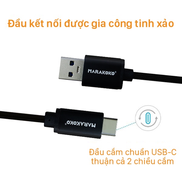 Cáp Type- C Marakoko MTC01 đầu cáp gia công tinh xảo