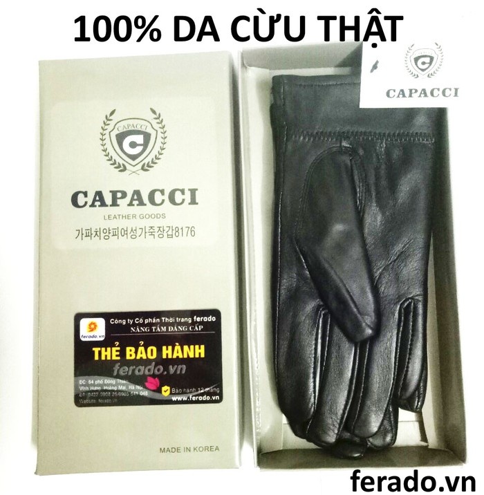 Găng tay nam nữ da cừu thật hàn quốc Capacci 2