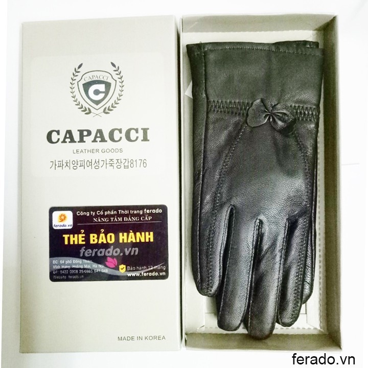 Găng tay nam nữ da cừu thật hàn quốc Capacci 15