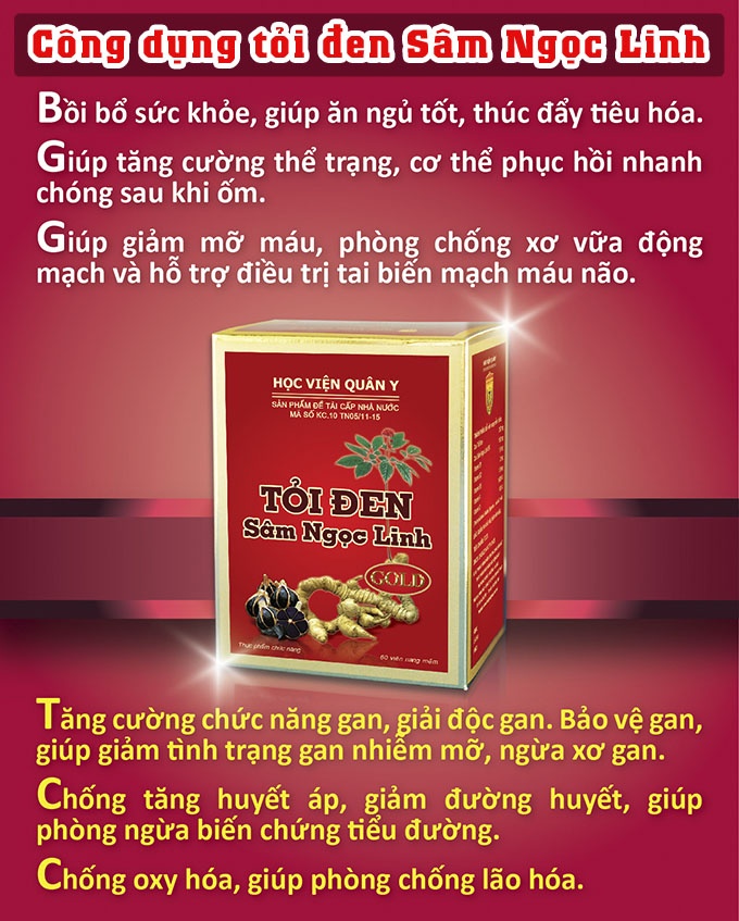Công dụng tỏi đen Sâm Ngọc Linh