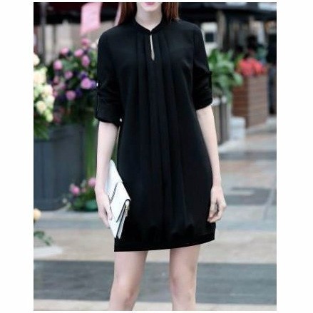 HÀNG ĐỦ SIZE: Đầm suông xếp ly tay cách điệu 1