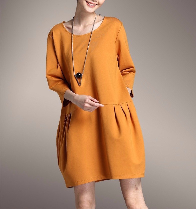 Đầm suông form xếp ly rộng tay lỡ- DST11 2