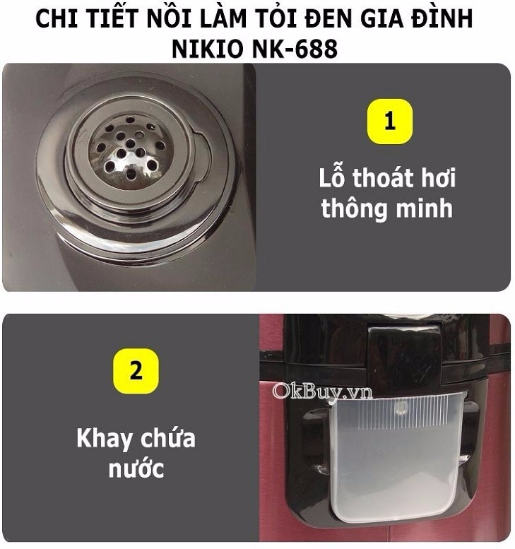 Máy làm tỏi đen gia đình Nhật Bản Nikio NK-688 dòng cao cấp Đỏ tím 5