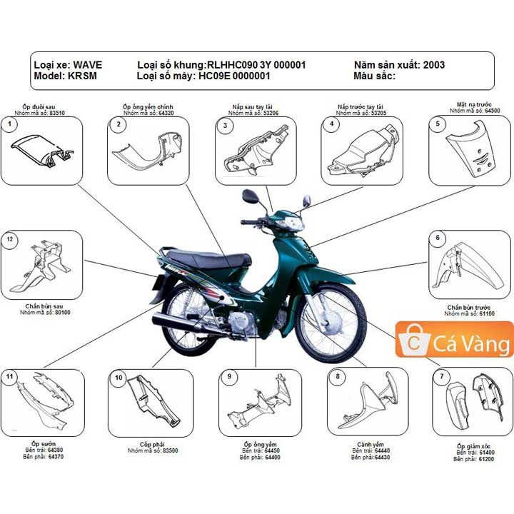 Ốc bắt bộ vỏ nhựa xe máy wave a, wave nhỏ loại ốc zin